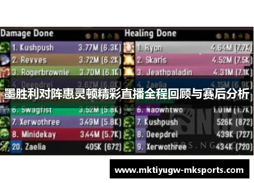 墨胜利对阵惠灵顿精彩直播全程回顾与赛后分析